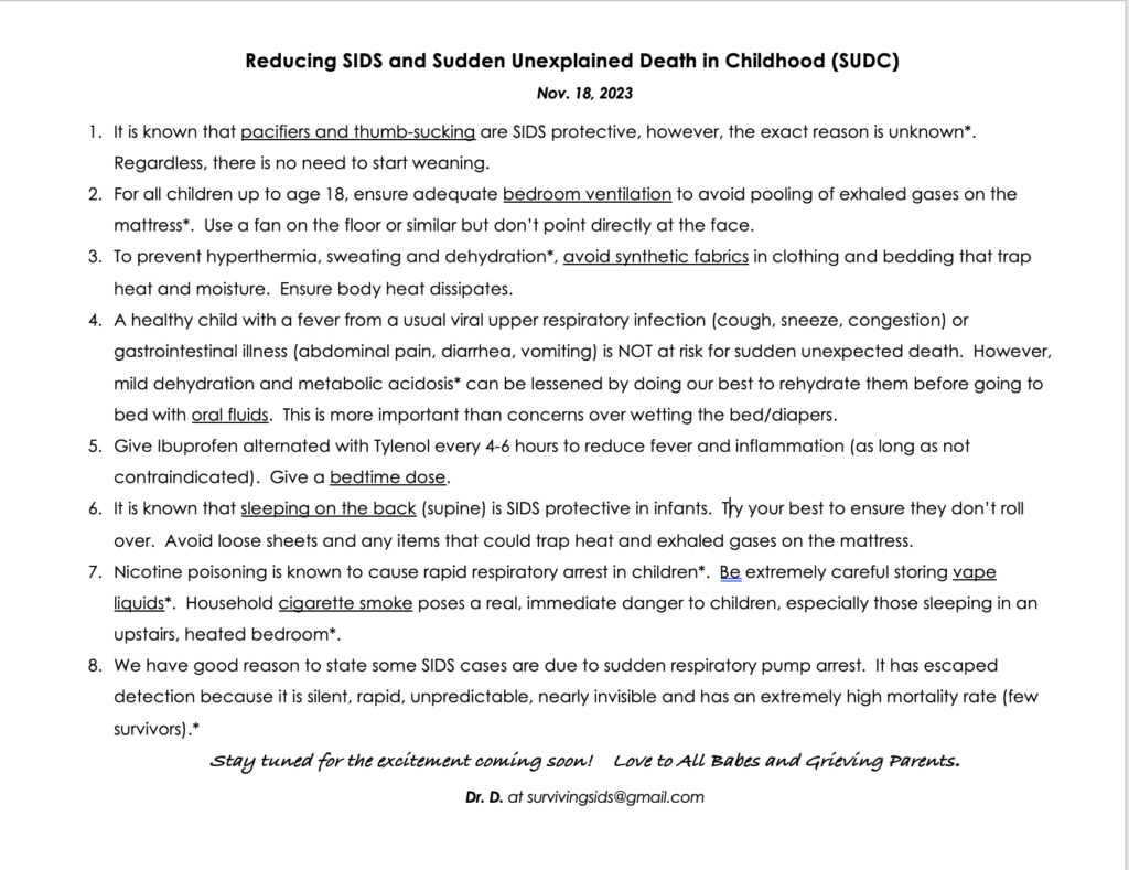 Tips to prevent sudden infant deaths (SIDS) by Dr. Dov Jordan Gebien MD, MSc. SIDS discovery.